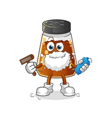 pepper powder shave facial hair vector. cartoon character
