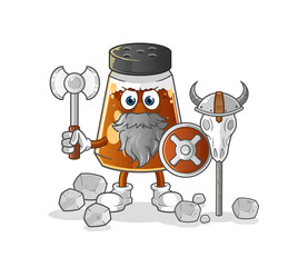pepper powder viking with an ax illustration. character vector