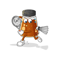 pepper powder playing badminton illustration. character vector