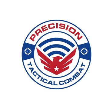 Patriotic Veteran Badge Precision Tactical Target Military Gear Combat Design Armory Team Logo Design Template Vector