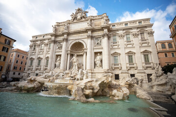 Fototapeta na wymiar Rome, Italy. Trevi Fountain in Rome, Italy. Trevi is a bridge famus fountain of Rome.