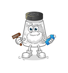 salt shaker shave facial hair vector. cartoon character
