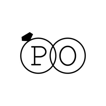 recommend clip art: PO wedding ring with initial logo