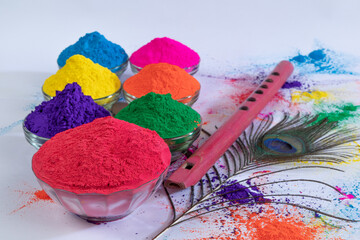 Dry Color powders for Indian festival of color Holi.