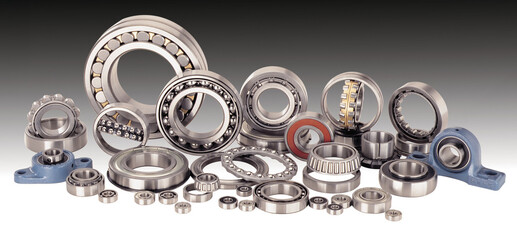 Industrial machinery parts ball bearing products display - obrazy, fototapety, plakaty