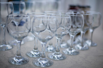 lots of empty glasses