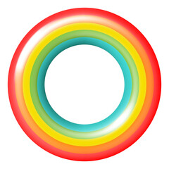 Obraz premium Rubber rainbow ring. Kid swim float circle