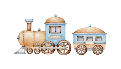 old steam locomotive isolated