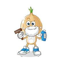 garlic head cartoon shave facial hair vector. cartoon character