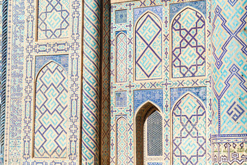 Facade of the Ulugh Beg Madrasah, Registan, Samarkand, Uzbekistan, Central Asia