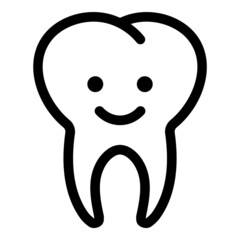 Healthy Tooth Smile Flat Icon Isolated On White Background
