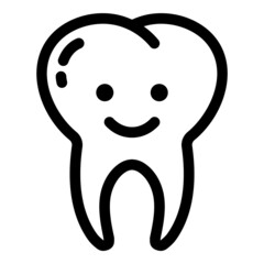 Happy Tooth Flat Icon Isolated On White Background