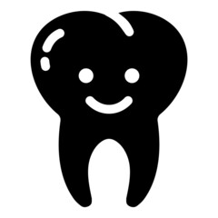 Happy Tooth Flat Icon Isolated On White Background