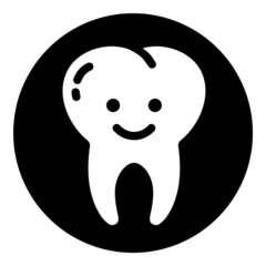 Healthy Tooth Smile Flat Icon Isolated On White Background