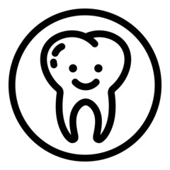 Healthy Tooth Smile Flat Icon Isolated On White Background