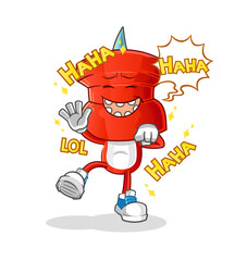 push pin head cartoon Laugh Out Loud character. cartoon vector