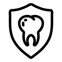 Tooth Protection Flat Icon Isolated On White Background