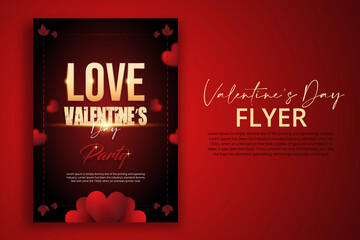 Happy valentine's day creative flyer design
