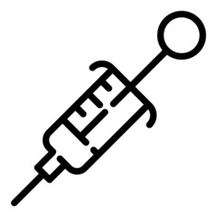 Syringe Flat Icon Isolated On White Background