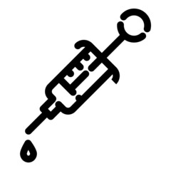 Syringe Anesthesia Flat Icon Isolated On White Background