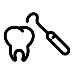 Dentist Examination Flat Icon Isolated On White Background