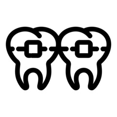 Obraz premium Bracket System Flat Icon Isolated On White Background