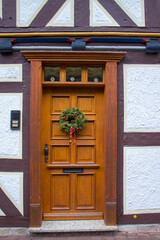 old door of house in Bad Sooden-Allendorf in the Werra Valley in Germany