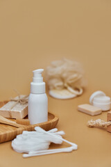 Fototapeta na wymiar Skin and body care products. Eco friendly stuff concept