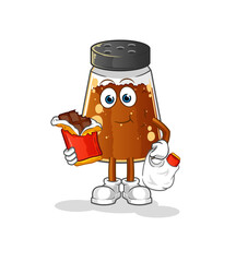 pepper powder eat chocolate mascot. cartoon vector