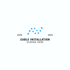 modern cable installation logo vector design ideas,  Letter N logo vector design template for cable, wire, and fiber industry isolated on white background.