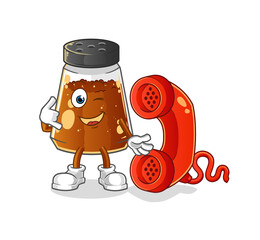 pepper powder call mascot. cartoon vector