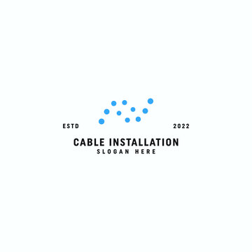 modern cable installation logo vector design ideas,  Letter N logo vector design template for cable, wire, and fiber industry isolated on white background.
