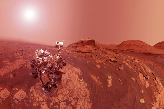 Mars explores the surface of the planet. Elements of this image were furnished by NASA