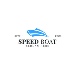 creative speed boat logo vector design illustration with geometric and modern styles. 