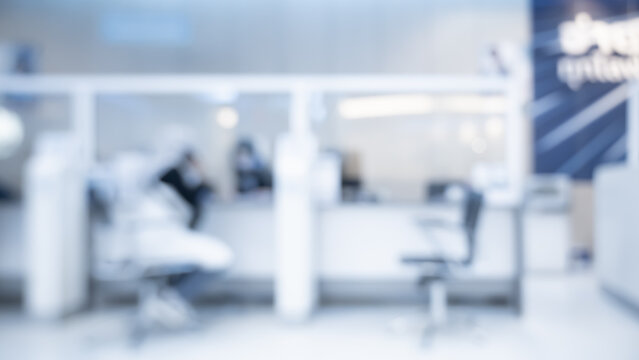 Blurry Photo Cashier Counter In Hospital