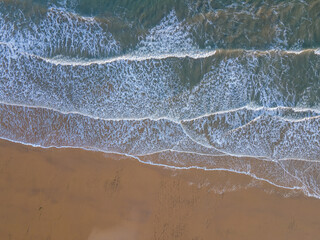Aerial photography of the sea, beaches and waves