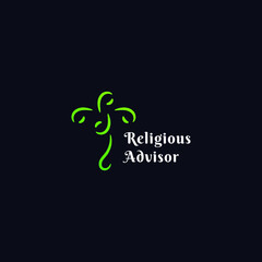 Religion advisor logo vector design template, Cristian advisor Management Logo vector design illustration with modern, simple and colorful styles. Modern cross sign mark logo vector design