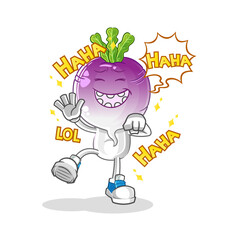 turnip head cartoon Laugh Out Loud character. cartoon vector