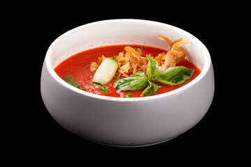 Gazpacho, with tuna shavings and green butter.