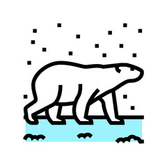 polar bear color icon vector. polar bear sign. isolated symbol illustration