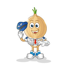 garlic head cartoon pilot mascot. cartoon vector