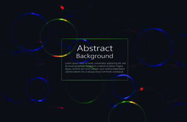abstract circles shapes on dark background. technology structure. vector illustration