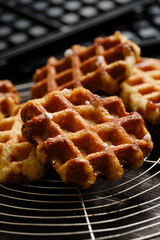 Homemade Belgian Waffles from the city of Liege 