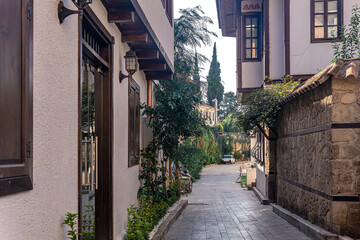 Fototapeta na wymiar cityscape in historical city center of Antalya, Turkey