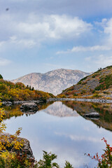 amazing mountain lake under the clouds