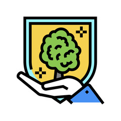 ecosystem protect color icon vector. ecosystem protect sign. isolated symbol illustration