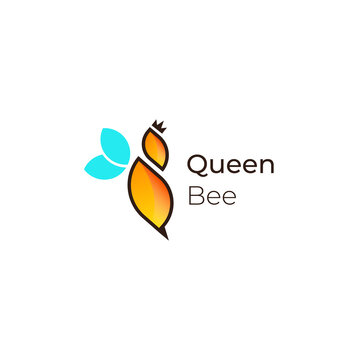minimalist queen bee logo design