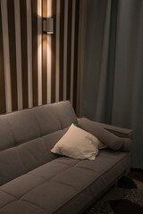 home interior. Sofa and bed for sleeping