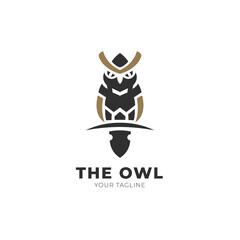 minimalist owl logo design template