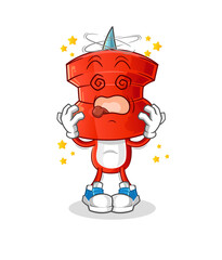push pin head cartoon dizzy mascot. cartoon vector